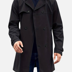 Men’s Double-Breasted Back-Belt Trench Coat