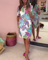Gaelle | Lightweight Printed V-Neck Dress