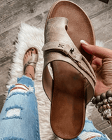 Cleo | Women's Flat Toe Loop Sandals Cushioned Footbed Summer Slides