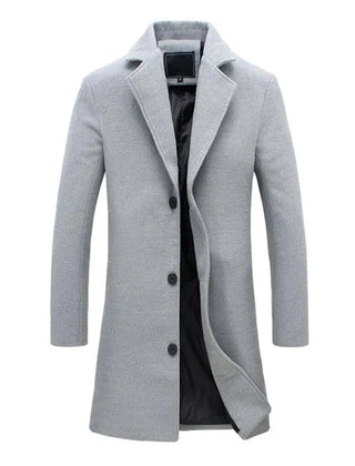 Castello Wool-Blend Men's Overcoat - Light Gray