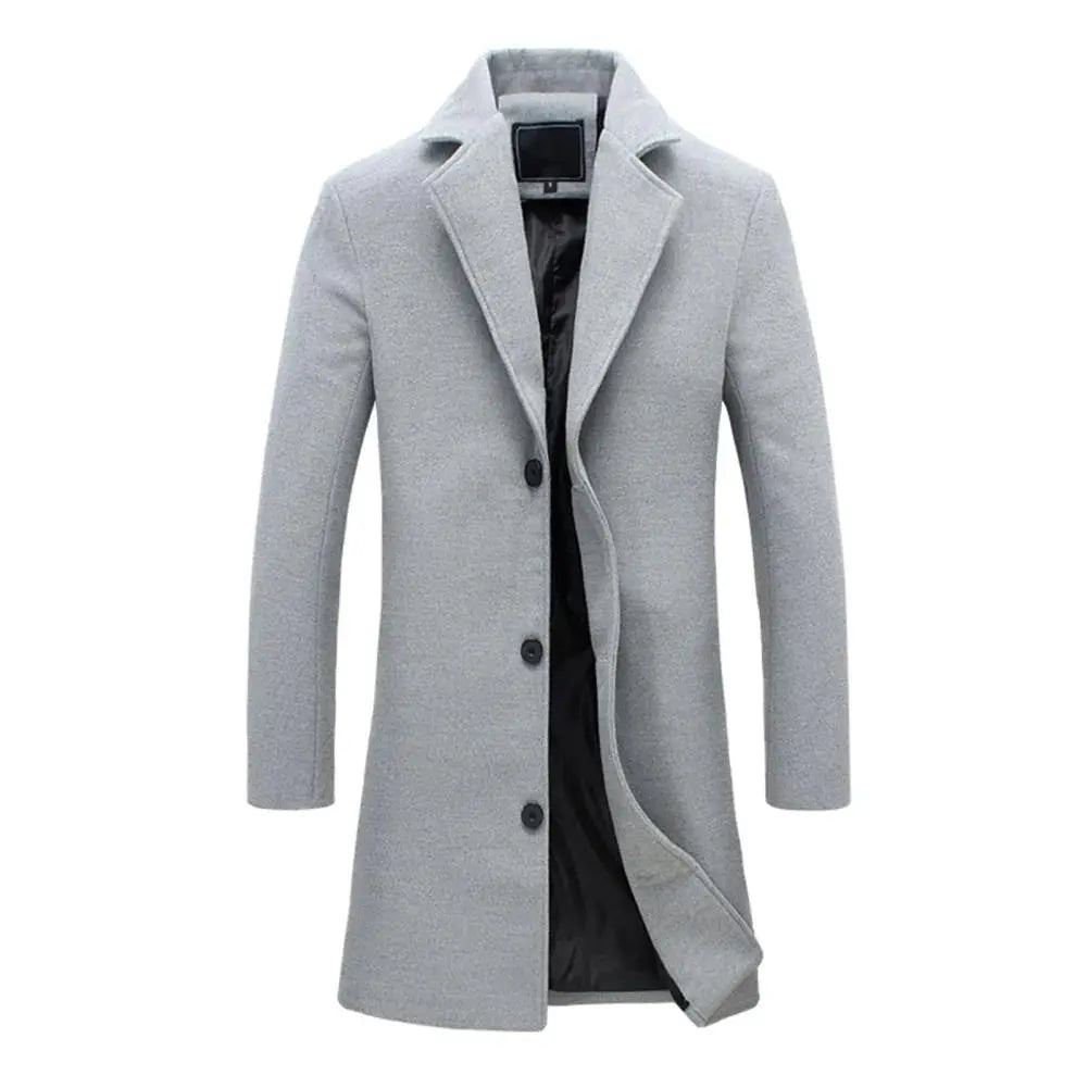 Castello Wool-Blend Men's Overcoat - Light Gray