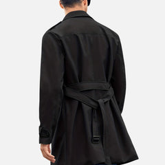 Men’s Double-Breasted Back-Belt Trench Coat