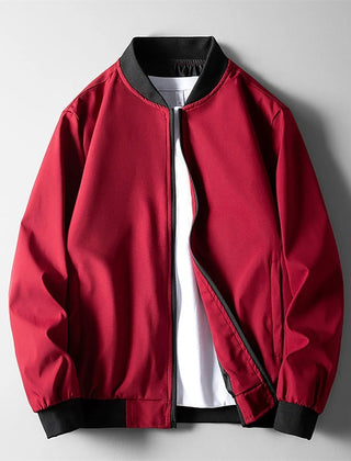Men’s Lightweight Softshell Bomber Jacket in Red