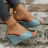 Monroe Faux Snake Leather Wedges