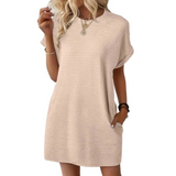 Pippa | Women's T-Shirt Dress Short Sleeve Round Neck Casual Mini Dress