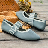 Elira | Women's Mary Jane Flat Shoes Pointed Toe Elastic Strap Flats