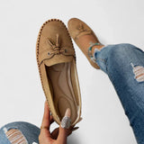 Daisy | Women's Suede Bow Loafers Tassel Detail Slip-On Flat