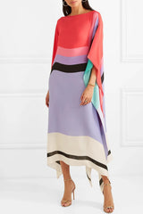 Aria | Women's Geometric Print Kaftan Batwing Sleeve Maxi Dress