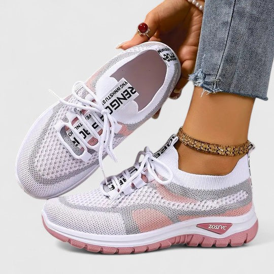 Koda | Women's Mesh Chunky Sole Lace-Up Trainers Colour Block