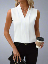 Quinn | Women's Sleeveless V-Neck Blouse Smart Casual Top