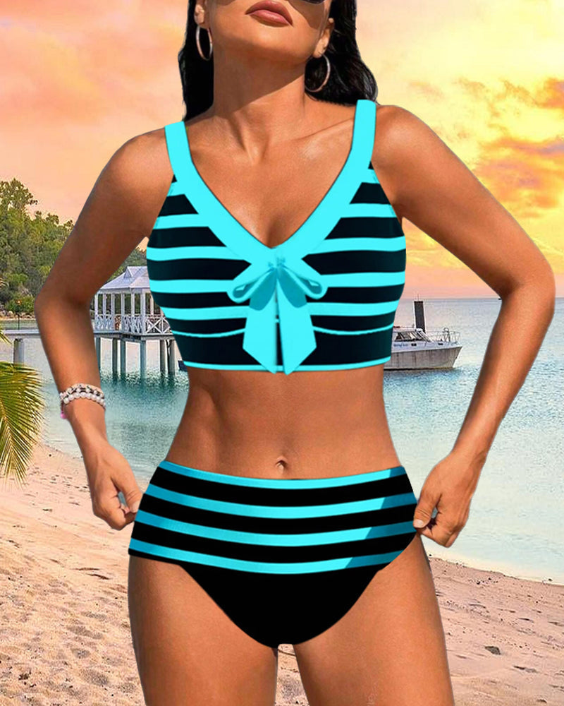 Regina™ | Striped High-Waisted Bikini