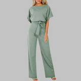 Stella | Women's Batwing Sleeve Tie Waist Wide Leg Jumpsuit