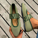 Elira | Women's Mary Jane Flat Shoes Pointed Toe Elastic Strap Flats