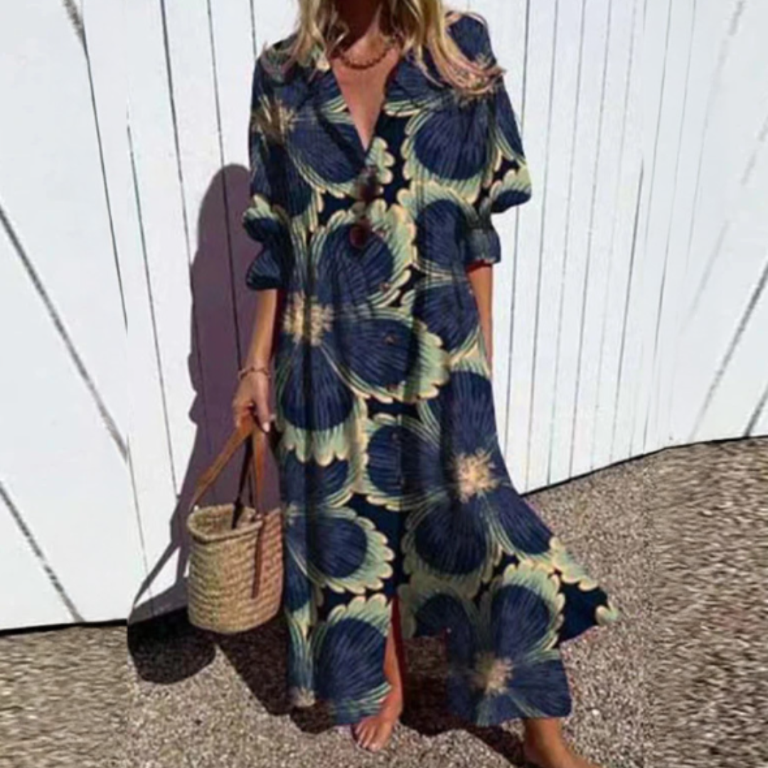 Wren | Women's Floral Print Button-Front Maxi Dress