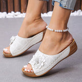 Flora | Women's Wedge Sandals Slip-On Open Toe Comfort Sandals