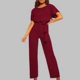 Stella | Women's Batwing Sleeve Tie Waist Wide Leg Jumpsuit
