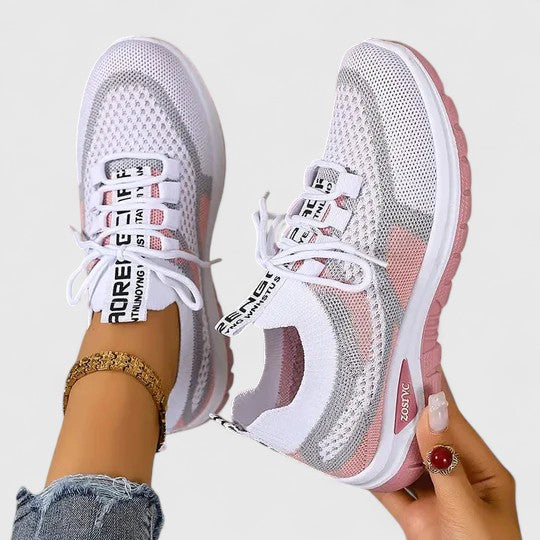 Koda | Women's Mesh Chunky Sole Lace-Up Trainers Colour Block