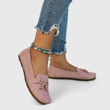 Daisy | Women's Suede Bow Loafers Tassel Detail Slip-On Flat