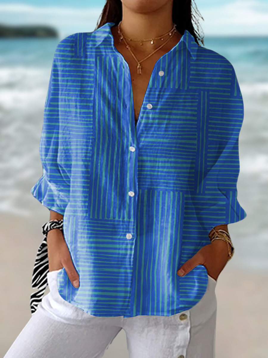 Feline™ | Azure Stripe Blouse