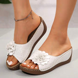 Flora | Women's Wedge Sandals Slip-On Open Toe Comfort Sandals
