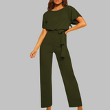 Stella | Women's Batwing Sleeve Tie Waist Wide Leg Jumpsuit