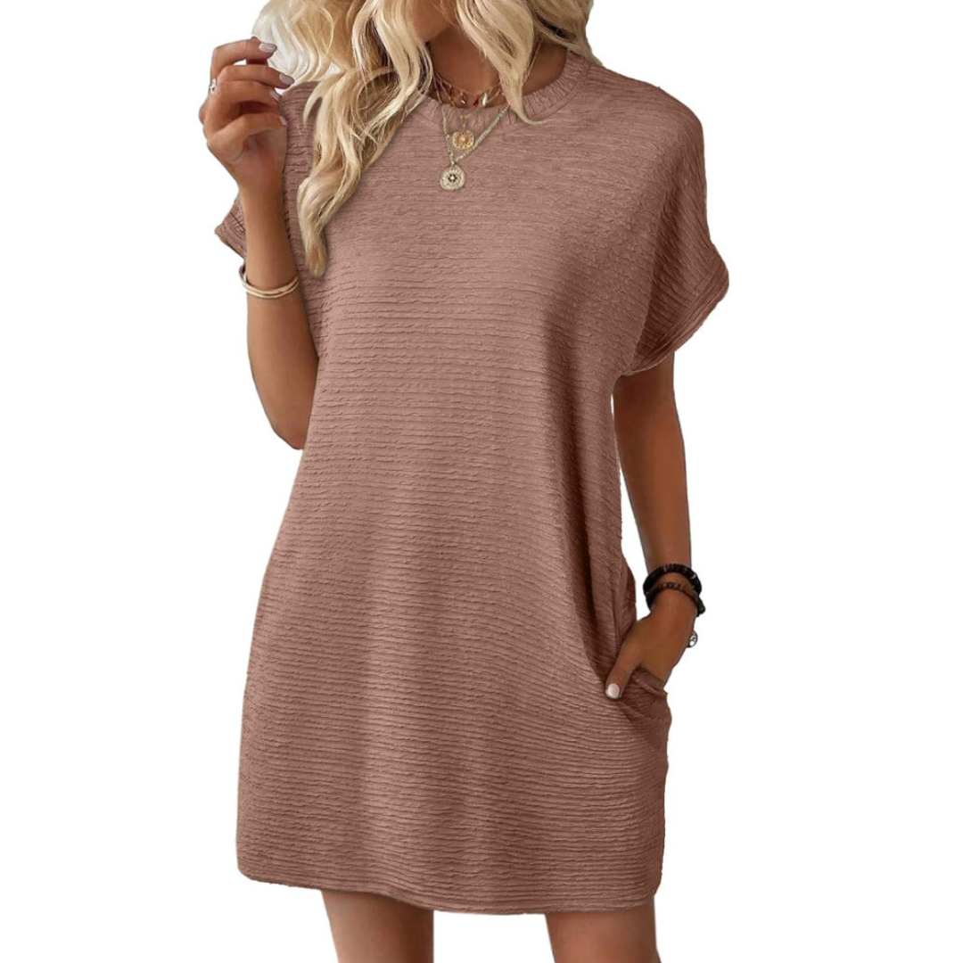 Pippa | Women's T-Shirt Dress Short Sleeve Round Neck Casual Mini Dress