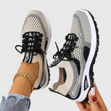 Koda | Women's Mesh Chunky Sole Lace-Up Trainers Colour Block