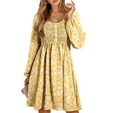 Penny | Women's Smocked Square Neck Puff Sleeve A-Line Mini Dress
