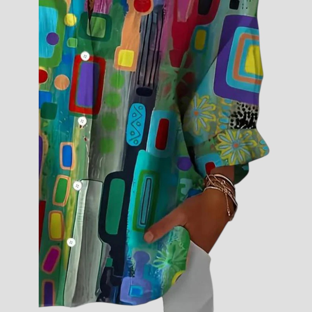 Marjorie™ | Elegant Blouse with Geometric Pattern
