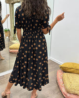Amelia™ | Polka Dots V-Neck Dress
