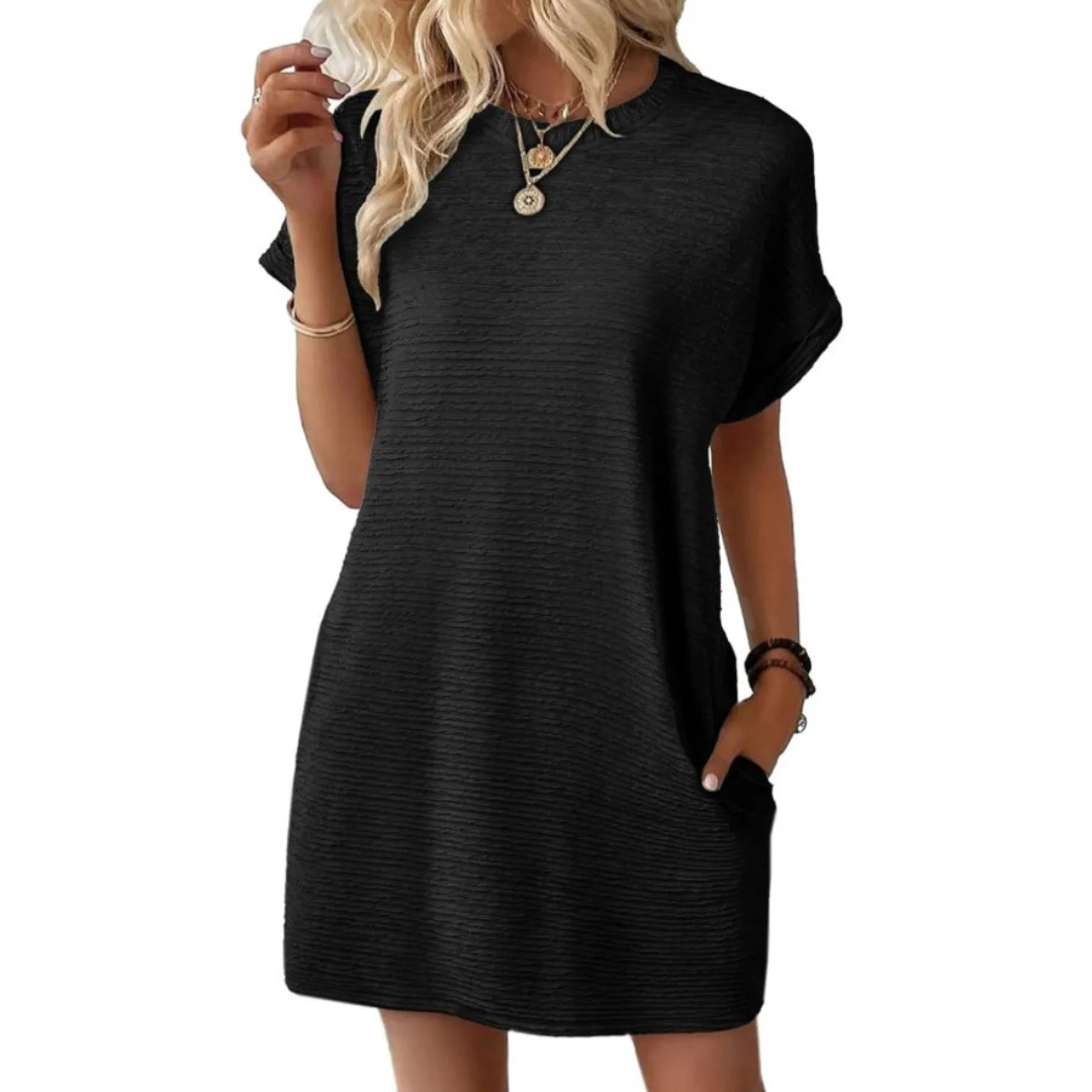 Pippa | Women's T-Shirt Dress Short Sleeve Round Neck Casual Mini Dress