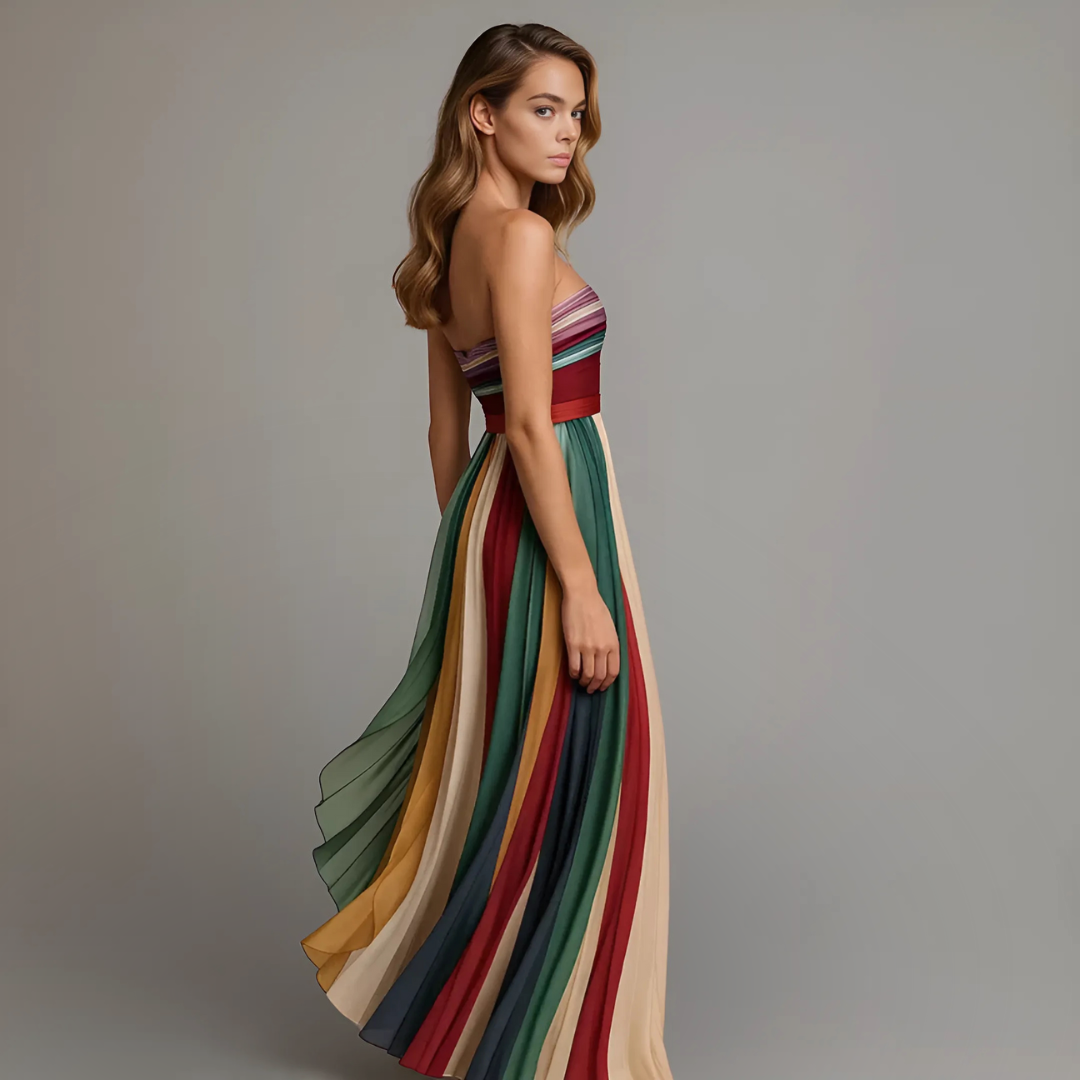 Judith™ | Strapless Pleated Maxi Dress