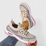 Koda | Women's Mesh Chunky Sole Lace-Up Trainers Colour Block