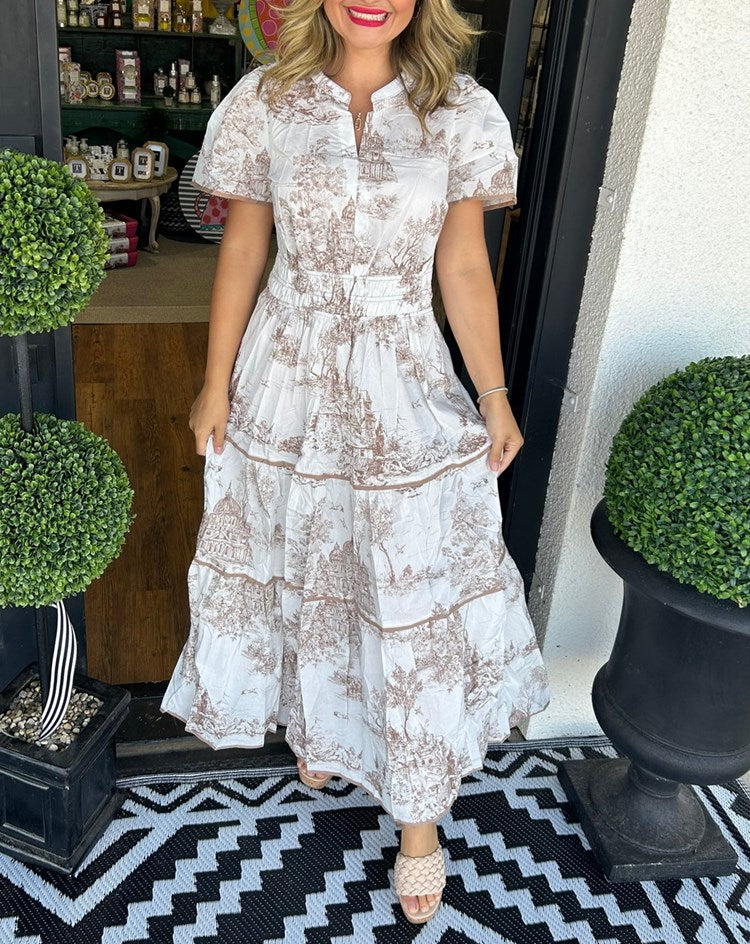 Camille™ | Classic Toile Maxi Dress