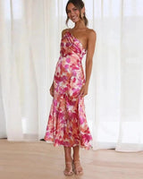 Sienna | Asymmetric Floral Print Midi Dress