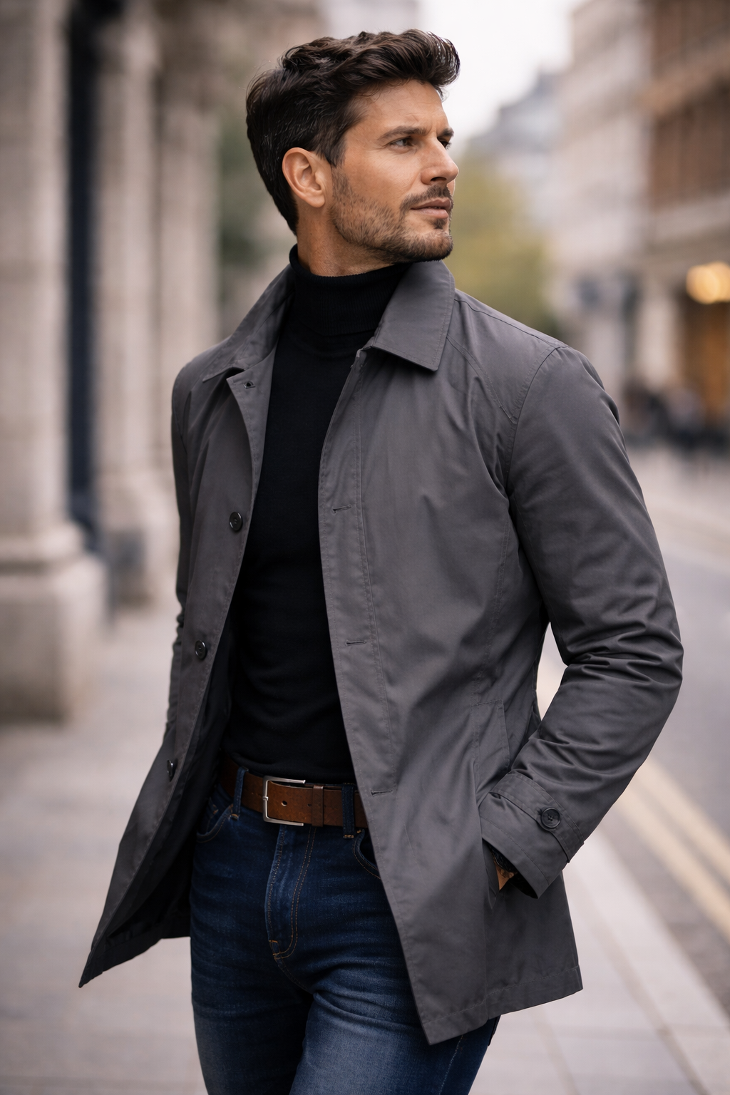 Axton - Stylish Weather-Resistant Men's Overcoat - detail image 7