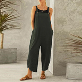 Harper | Women's Wide Leg Linen Jumpsuit Sleeveless Overalls
