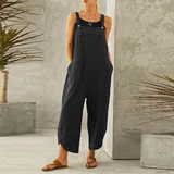 Harper | Women's Wide Leg Linen Jumpsuit Sleeveless Overalls