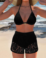 Stacey™ | Elegant Solid Lace Bikini Set