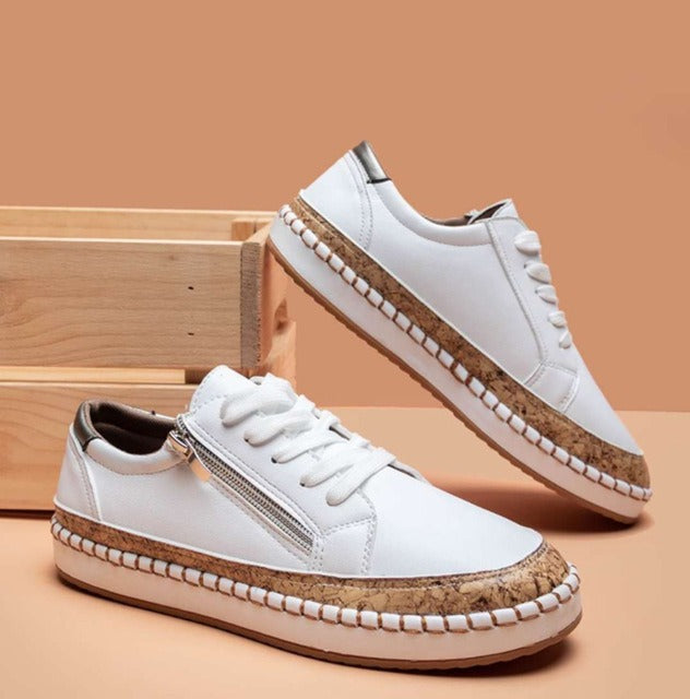 Blossom | Women's Floral Embroidered Espadrille Sneakers Zip