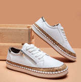 Blossom | Women's Floral Embroidered Espadrille Sneakers Zip