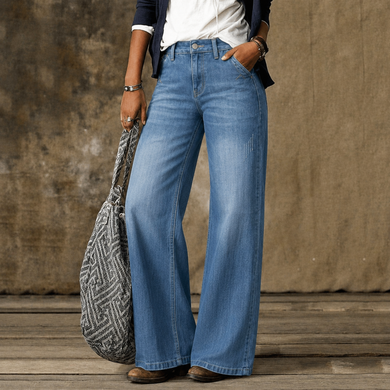 Saskia | Women's High Waist Wide Leg Retro Flare