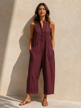 Evangelia | Women's Sleeveless Wide Leg Jumpsuit