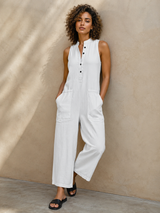 Evangelia | Women's Sleeveless Wide Leg Jumpsuit