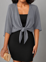 Dahlia | Women's Sheer Chiffon Tie Front Crop Cardigan Top
