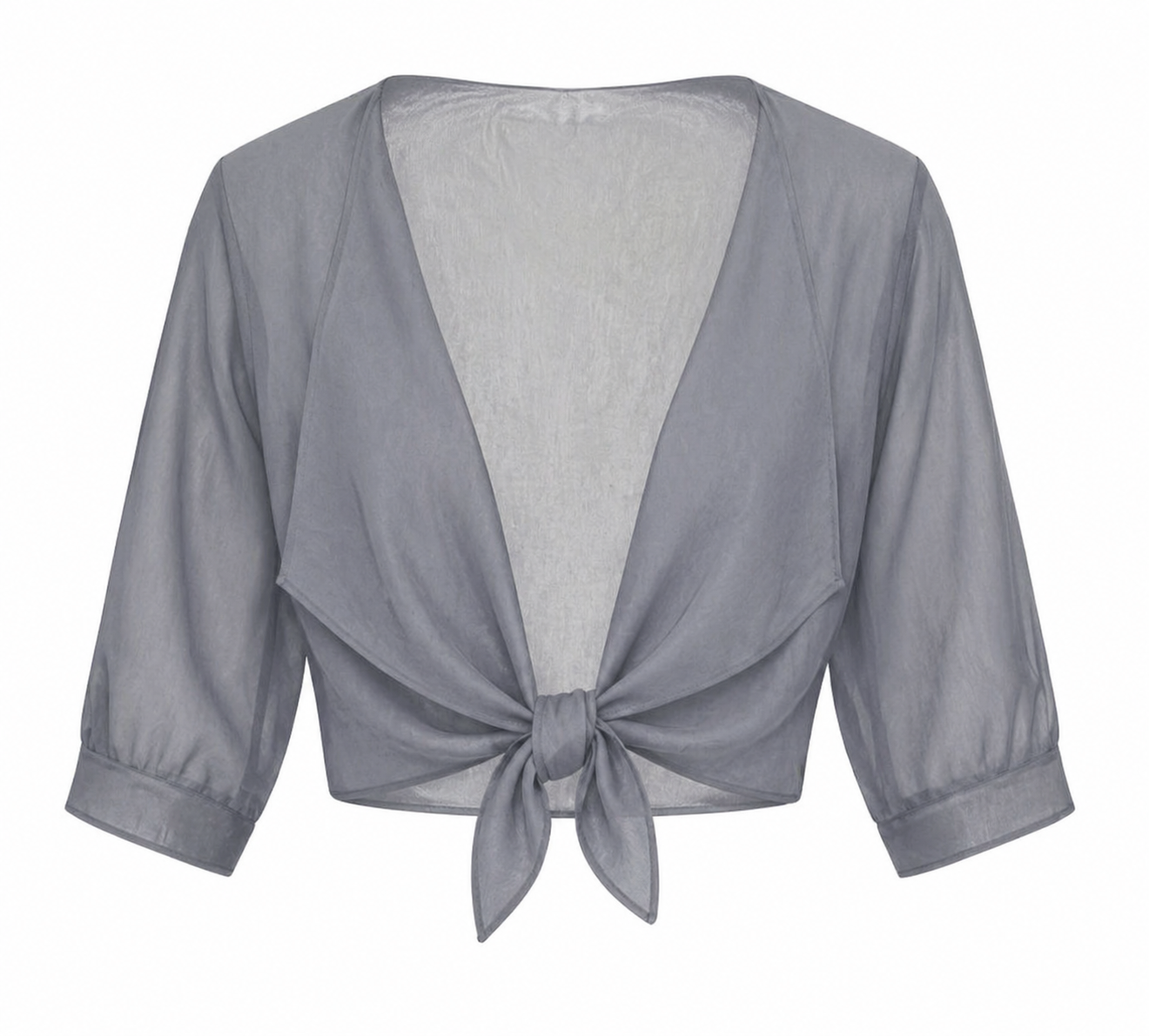 Dahlia | Women's Sheer Chiffon Tie Front Crop Cardigan Top