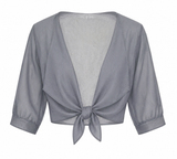 Dahlia | Women's Sheer Chiffon Tie Front Crop Cardigan Top