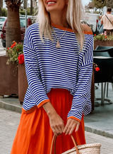 Hailey | Women's Oversized Striped Sweatshirt with Contrast Trim