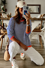 Hailey | Women's Oversized Striped Sweatshirt with Contrast Trim