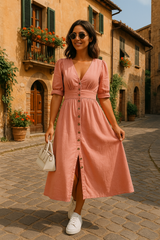 Zali™ | Button-Down Denim Dress